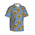 thumbnail image 1 of Picia Sunflowers Gentle Cotton Regular Fit Short Sleeve Casual Hawaiian Shirt for Men-Large, 1 of 8