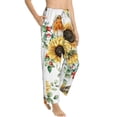 thumbnail image 1 of Picia Sunflowers Leaves And Birds Womens Soft Woven Cotton Elastic Waistband Sleep Pajama Pant Lounge Sleep Pant With Pockets And Drawstring-Large, 1 of 9