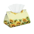 thumbnail image 1 of Picia Sunflowers On A Yellow Background Pattern Long Tissue Box Cover,PVC Leather Triangle Holder,Tissue Box Holder with Magnetic Bottom,Facial Paper Organizer Dispenser-7.9"X4.9"X4.5", 1 of 9