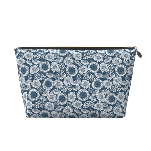 Picia Sunflowers Printed Leather Travel Toiletry Bag,Cosmetic Organizer, Makeup Travel Bag, Durable Travel Pouch, Compact Toiletry Bag, Travel Accessories
