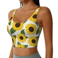 thumbnail image 1 of Picia Sunflowers Sports Bra for Women,Padded Strappy Sports Bras Medium Support Yoga Bra with Removable Cups,Running Yoga Bra-Large, 1 of 9