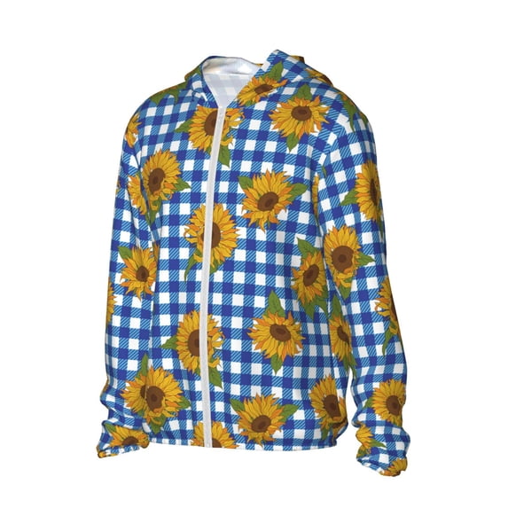 Picia Sunflowers Women's Men's UPF 50+ Sun Protection Hoodie Shirt Long Sleeve SPF Fishing Outdoor UV Hiking Lightweight Shirts-X-Large