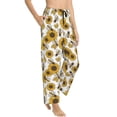 thumbnail image 1 of Picia Sunflowers and Bees Womens Soft Woven Cotton Elastic Waistband Sleep Pajama Pant Lounge Sleep Pant With Pockets And Drawstring-XX-Large, 1 of 9