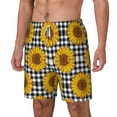 thumbnail image 1 of Picia Sunflowers pattern Mens Swim Trunks with Compression Liner Stretch Beach Shorts Quick Dry with Zipper Pockets No-Chafing Board Shorts-3X-Large, 1 of 9