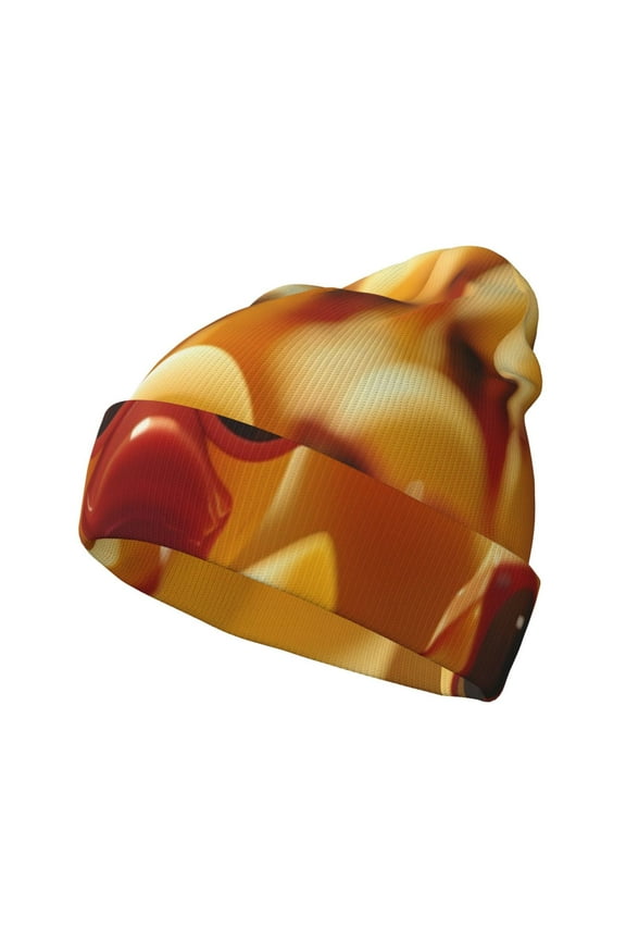 Sunglasses Yellow Duck Pattern Knitted Beanie Hat for Men and Women , Unisex Winter Warm Stretchy Knit Cap Thick Fisherman Beanies Cuffed Plain Skull Caps