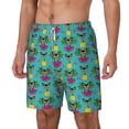thumbnail image 1 of Picia Sunmmer Cat pattern Mens Swim Trunks with Compression Liner Stretch Beach Shorts Quick Dry with Zipper Pockets No-Chafing Board Shorts-Medium, 1 of 9