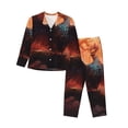 thumbnail image 1 of Picia Sunset Blossoms Phoenix Perch Pattern Women’s Long-Sleeve Sleepwear Set - Soft 2-Piece Loungewear with Pockets, Comfy PJs for Relaxing Nights-Medium, 1 of 7
