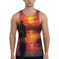 thumbnail image 1 of Picia Sunset River Western Cowboy Printed Men’s Performance Tank, Men's Workout Tank Top Moisture-Wicking Tank Top Muscle tee, Breathable Workout Shirt-Medium, 1 of 7