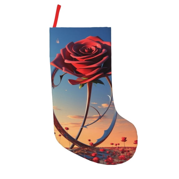 Picia Sunset Rose Elegance for 18in Christmas Stockings, Xmas Stocking for Kids, Holiday and Family Stocking for Fireplace or Party Decoration