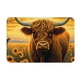 thumbnail image 1 of Picia Sunset Sunflower Cow A Pattern Flannel Doormat – 16x24 Inch Non-Slip Indoor Mat, Absorbent & Quick-Dry Rug for Entryway, Bathroom, Kitchen, and Bedroom, Machine Washable, 1 of 7