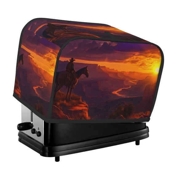 Picia Sunset Valley Western Cowboy Print 2 Slice Toaster Cover , Toaster Protector Dustproof Kitchen Appliance Cover, Kitchen Appliance Dustproof Protector
