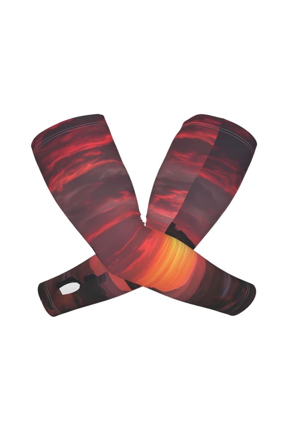 Sunset Western Desert Cowboy Arm Sleeves for Men and Women - Tattoo Cover Up UPF 50+ Cooling Sports Sleeve for Basketball Golf Football-One Size