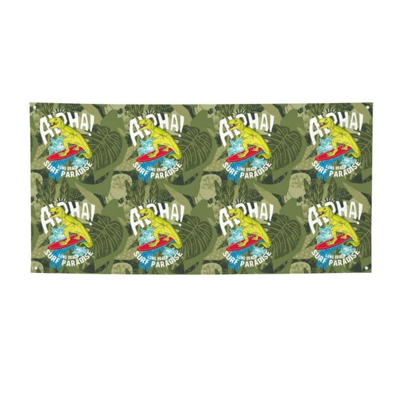 Picia Surfing Dinosaur Pattern Party Banner, Festive Decoration, Holiday Banner, Celebration Decor, Event Banner, Reusable Party Banner-Small