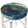 thumbnail image 1 of Picia Surfing Turtle pattern Round Stool Covers Comfy Seat Covers Stretch Removable WashableChair Slipcover Round Bar Chair Cushion Cover-13 inch, 1 of 7