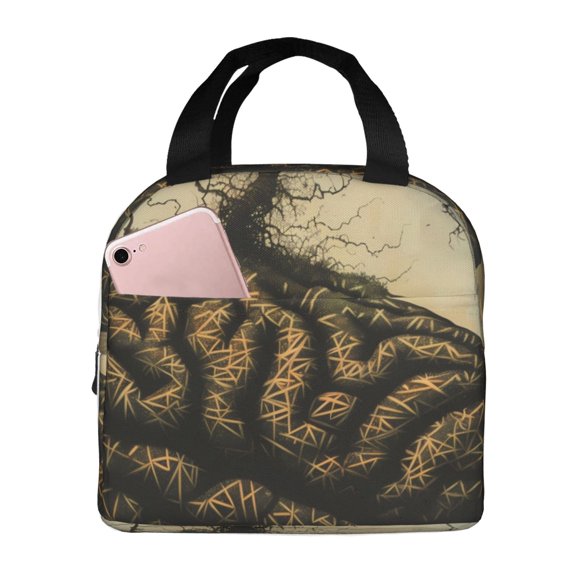 Picia Surreal Brain Tree Printed Lunch box Lunch bag for Men Women Large Capacity Lunchbox Reusable Lunch Bags Insulated Lunch Bag Lunch Box Cooler