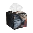 thumbnail image 1 of Picia Surrealist Cow Pattern Tissue Box Cover,PVC Leather Square Holder,Tissue Box Holder with Magnetic Bottom,Facial Paper Organizer Dispenser-5.2"X5.2"X5.2", 1 of 8