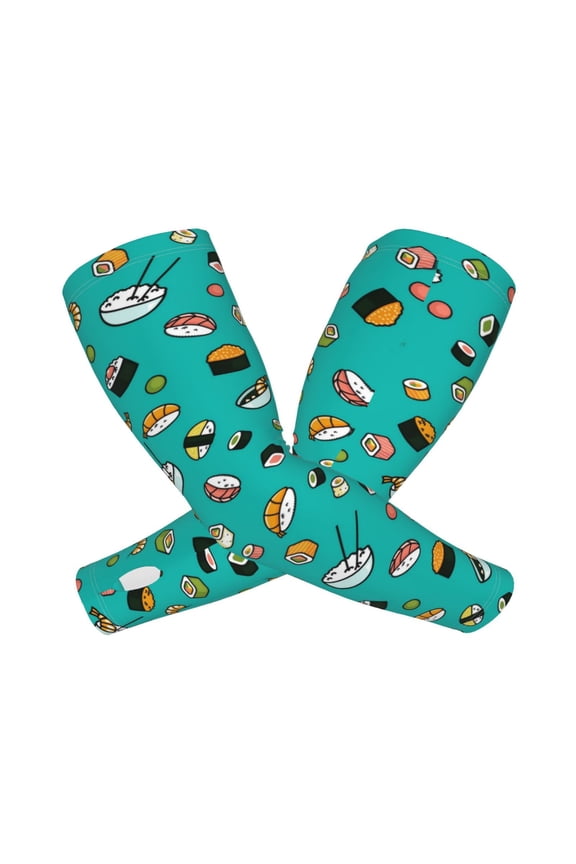 Sushi Arm Sleeves for Men and Women - Tattoo Cover Up UPF 50+ Cooling Sports Sleeve for Basketball Golf Football-One Size