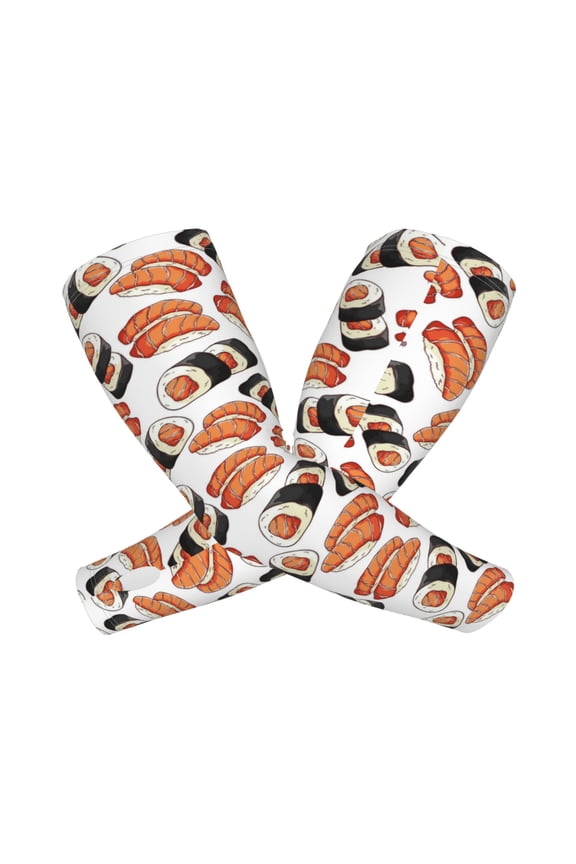 Sushi Roll Arm Sleeves for Men and Women - Tattoo Cover Up UPF 50+ Cooling Sports Sleeve for Basketball Golf Football-One Size