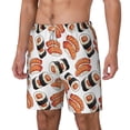thumbnail image 1 of Picia Sushi Roll pattern Mens Swim Trunks with Compression Liner Stretch Beach Shorts Quick Dry with Zipper Pockets No-Chafing Board Shorts-Large, 1 of 9