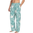 thumbnail image 1 of Picia Swan And Flowers4 Mens Soft Woven Cotton Elastic Waistband Sleep Pajama Pant Lounge Sleep Pant With Pockets And Drawstring-Small, 1 of 9