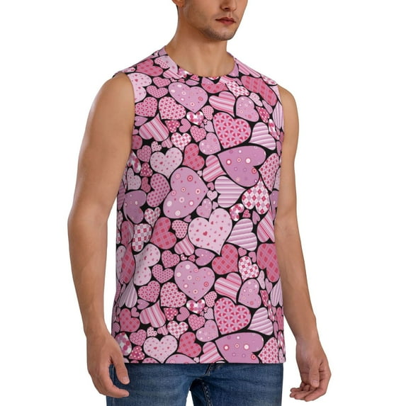 Picia Sweet Heart mens Cotton Tank Undershirts , Moisture-wicking Ribbed Tanks, Lightweight Cotton Tank Undershirts-XX-Large