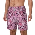 thumbnail image 1 of Picia Sweet Heart pattern Mens Swim Trunks with Compression Liner Stretch Beach Shorts Quick Dry with Zipper Pockets No-Chafing Board Shorts-Small, 1 of 9