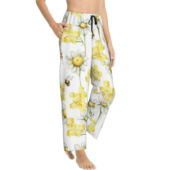 Picia Sweet Honey Womens Soft Woven Cotton Elastic Waistband Sleep Pajama Pant Lounge Sleep Pant With Pockets And Drawstring-X-Large