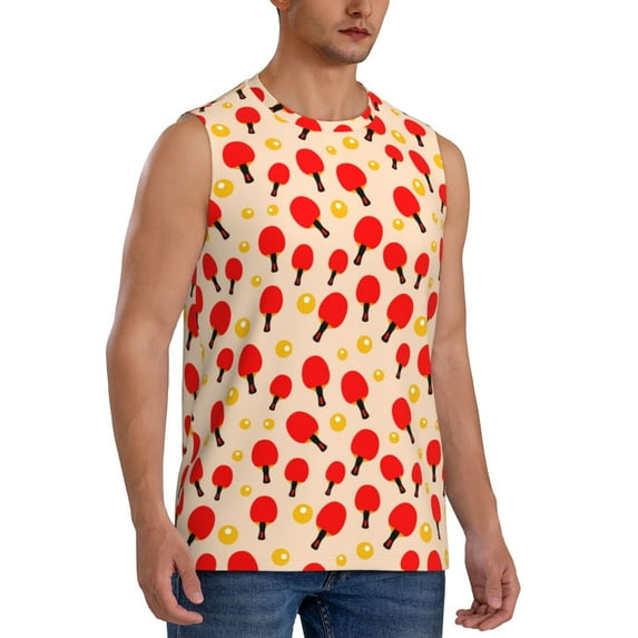 Picia Table Tennis Rackets 1 mens Cotton Tank Undershirts , Moisture-wicking Ribbed Tanks, Lightweight Cotton Tank Undershirts-Small