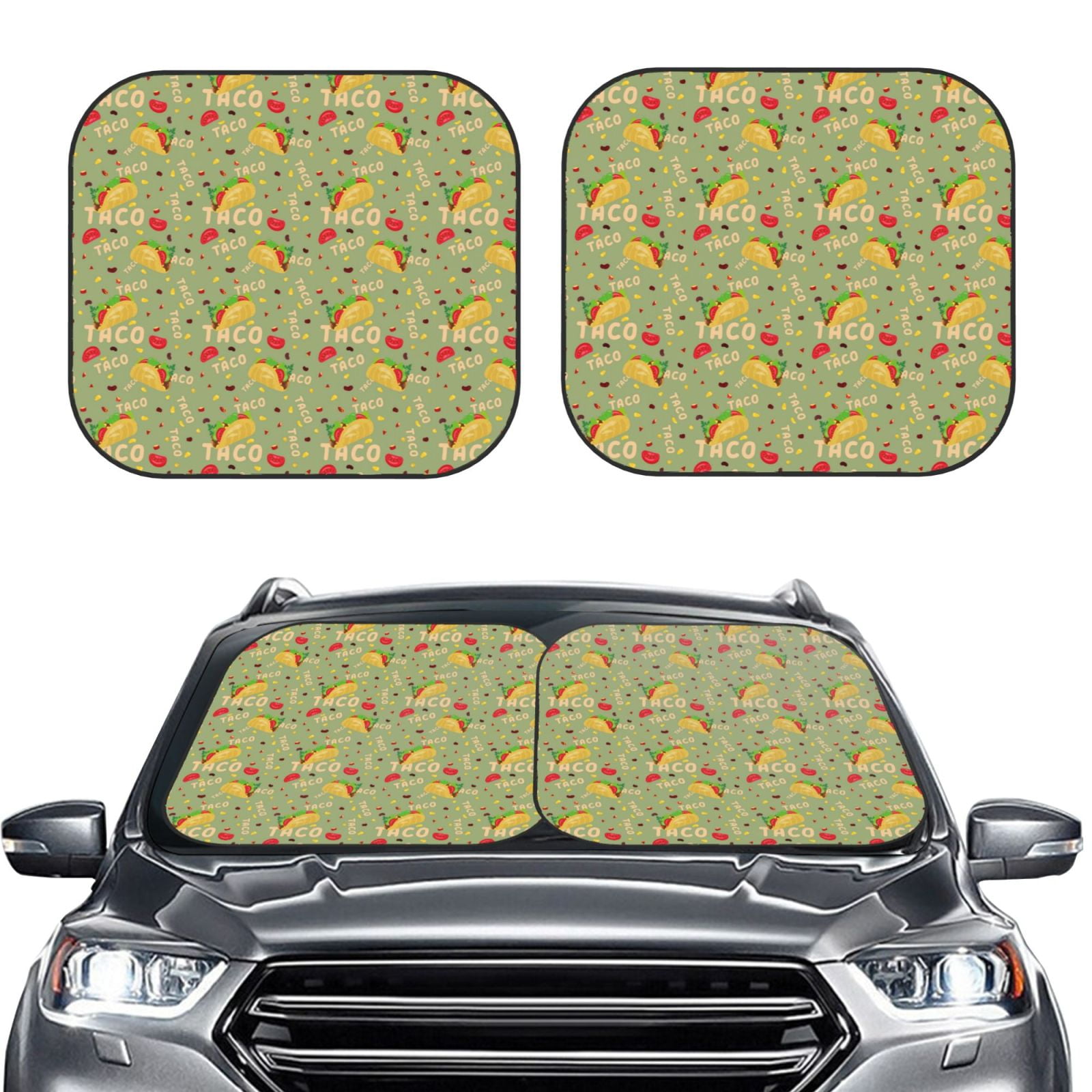 Picia Taco 2 Piece Car Windshield Sun Shade Foldable | Foldable