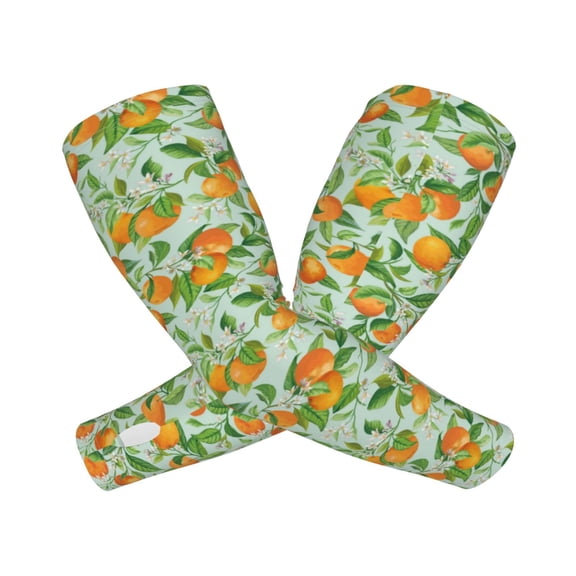 Picia Tangerine Arm Sleeves for Men and Women - Tattoo Cover Up UPF 50+ Cooling Sports Sleeve for Basketball Golf Football-One Size