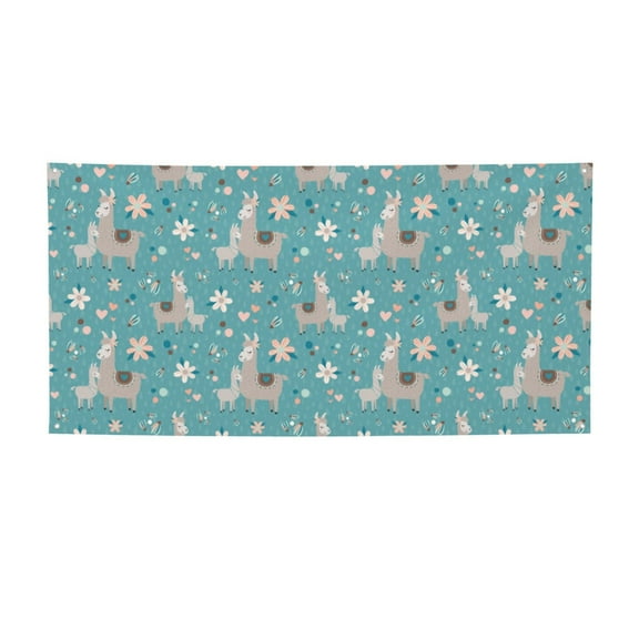 Picia Teal Mama Llama Pattern Party Banner, Festive Decoration, Holiday Banner, Celebration Decor, Event Banner, Reusable Party Banner-Medium