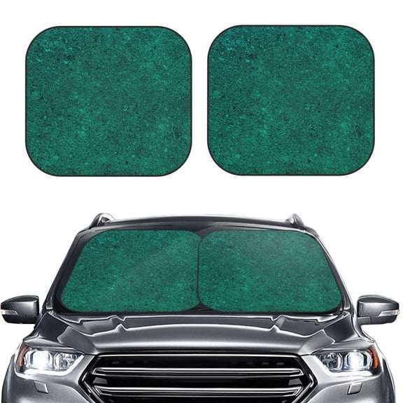 Picia Teal Marble 2 Piece Car Windshield Sun Shade Foldable | Foldable Sun Shield for Front Window Blocks UV Rays and Keeps Your Vehicle Cool-Medium