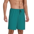thumbnail image 1 of Picia Teal Pajama Shorts for Men, Men's Pajama Bottoms, Sleepwear,Short Pajama Pants-Large, 1 of 9