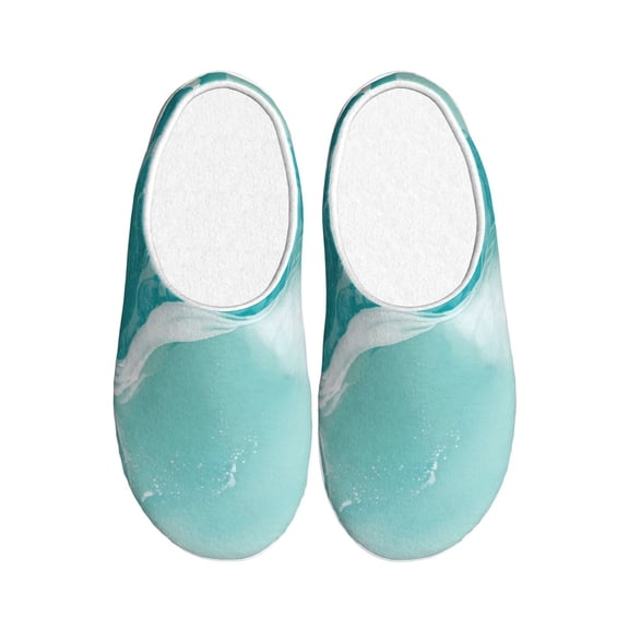 Picia Teal Turquoise 1 for Women's Lamb-hug Comfy Fleece House Slippers Memory Foam, Slip-on House Shoes Indoor Outdoor-39/40
