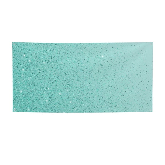 Picia Teal Turquoise Glitter Pattern Party Banner, Festive Decoration, Holiday Banner, Celebration Decor, Event Banner, Reusable Party Banner-Medium