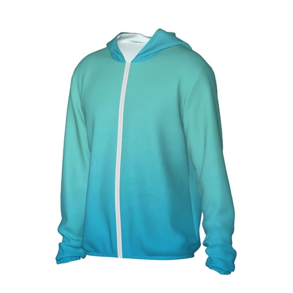 Picia Teal Turquoise Women's Men's UPF 50  Sun Protection Hoodie Shirt Long Sleeve SPF Fishing Outdoor UV Hiking Lightweight Shirts-XX-Large