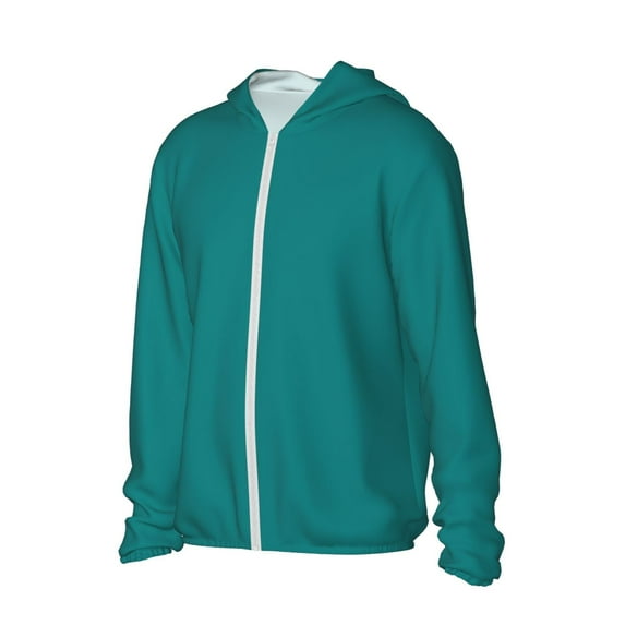 Picia Teal Women's Men's UPF 50+ Sun Protection Hoodie Shirt Long Sleeve SPF Fishing Outdoor UV Hiking Lightweight Shirts-X-Large