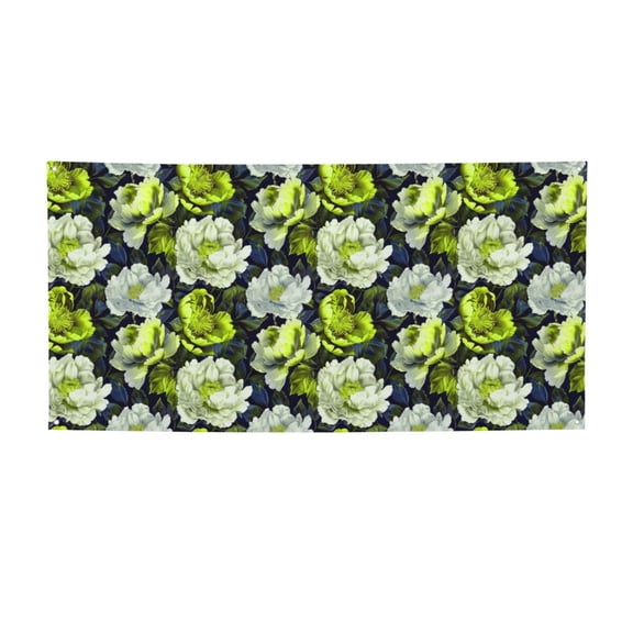 Picia Teal floral elegance Pattern Party Banner, Festive Decoration, Holiday Banner, Celebration Decor, Event Banner, Reusable Party Banner-Small