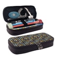 thumbnail image 1 of Picia Teeth Pattern Large Capacity PU Leather Pencil Case Organizer Pen Marker Holder Double Zipper Storage Bag Big Pencil Pouch for College Office, 1 of 6