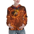thumbnail image 1 of Picia Tennis Racket In Fire Pattern Casual Women's Hoodie, Hooded Sweatshirt with Kangaroo Pocket, Comfortable Pullover with Eye-catching Drawstrings-Small, 1 of 7