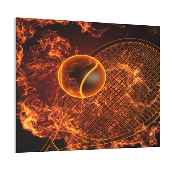 Picia Tennis Racket In Fire Pattern Decorative Picture – Unique Wall Art, Modern Canvas Print for Trendy Interiors (Horizontal)