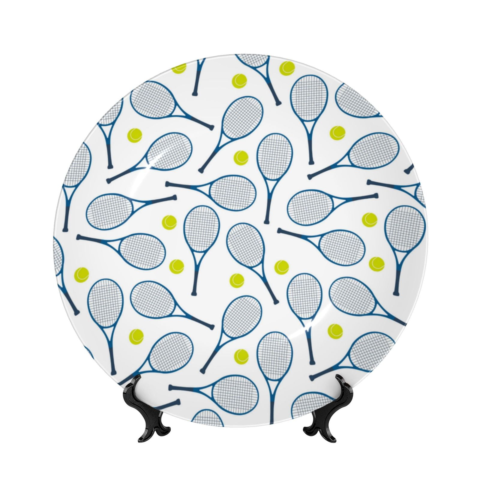 Picia Tennis Rackets And Balls Pattern Bone China Decorative Plate ...