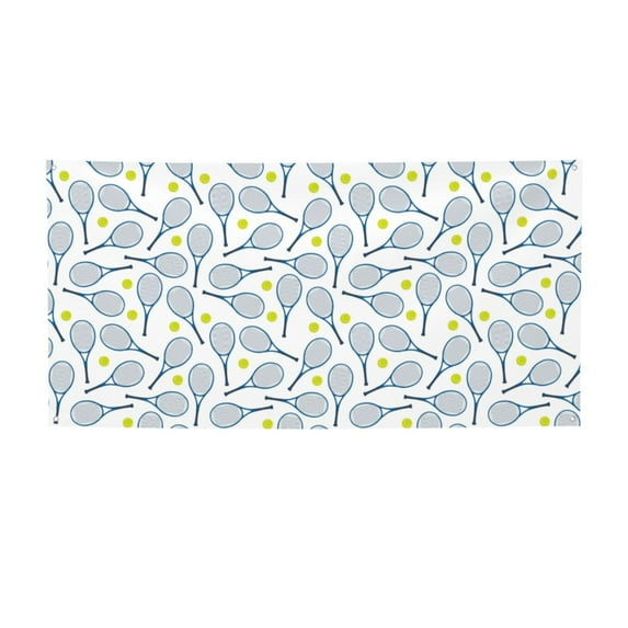 Picia Tennis Rackets And Balls Pattern Party Banner, Festive Decoration, Holiday Banner, Celebration Decor, Event Banner, Reusable Party Banner-Medium