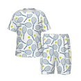 thumbnail image 1 of Picia Tennis Rackets And Balls Printed Boys' Kids-PJ Snug Fit Cotton Short Sleeve Top and Shorts 2 Piece Pajama Set-XX-Large, 1 of 9
