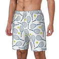 thumbnail image 1 of Picia Tennis Rackets And Balls pattern Mens Swim Trunks with Compression Liner Stretch Beach Shorts Quick Dry with Zipper Pockets No-Chafing Board Shorts-3X-Large, 1 of 9
