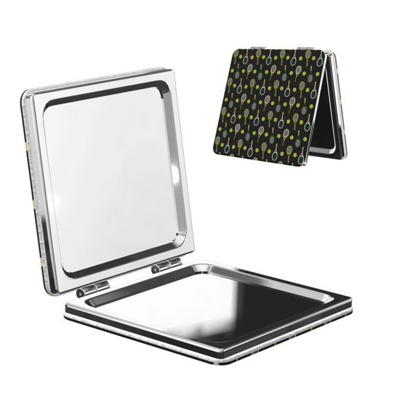 Picia Tennis Rackets for Compact Vanity Mirror , Travel Makeup Mirror , Portable Magnifying Cosmetic Mirror for Daily, Work, Business-Square