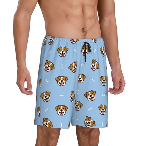 Picia Terrier Pajama Shorts for Men, Men's Pajama Bottoms, Sleepwear,Short Pajama Pants-3X-Large