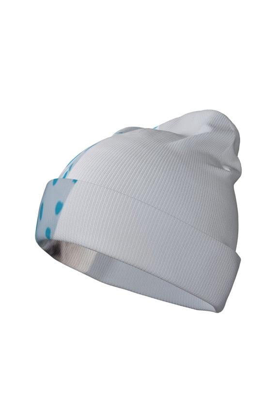 Terrier Takes A Bath With Shower Cap Pattern Knitted Beanie Hat for Men and Women , Unisex Winter Warm Stretchy Knit Cap Thick Fisherman Beanies Cuffed Plain Skull Caps