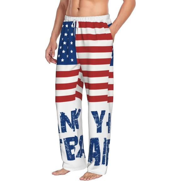 Picia Thank You Veterans Mens Soft Woven Cotton Elastic Waistband Sleep Pajama Pant Lounge Sleep Pant With Pockets And Drawstring-Medium