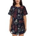 thumbnail image 1 of Picia Thanksgiving Pajamas Sets for Women Soft Short-Sleeved Pjs with Lounge Shorts Two Piece Sleepwear-, 1 of 9